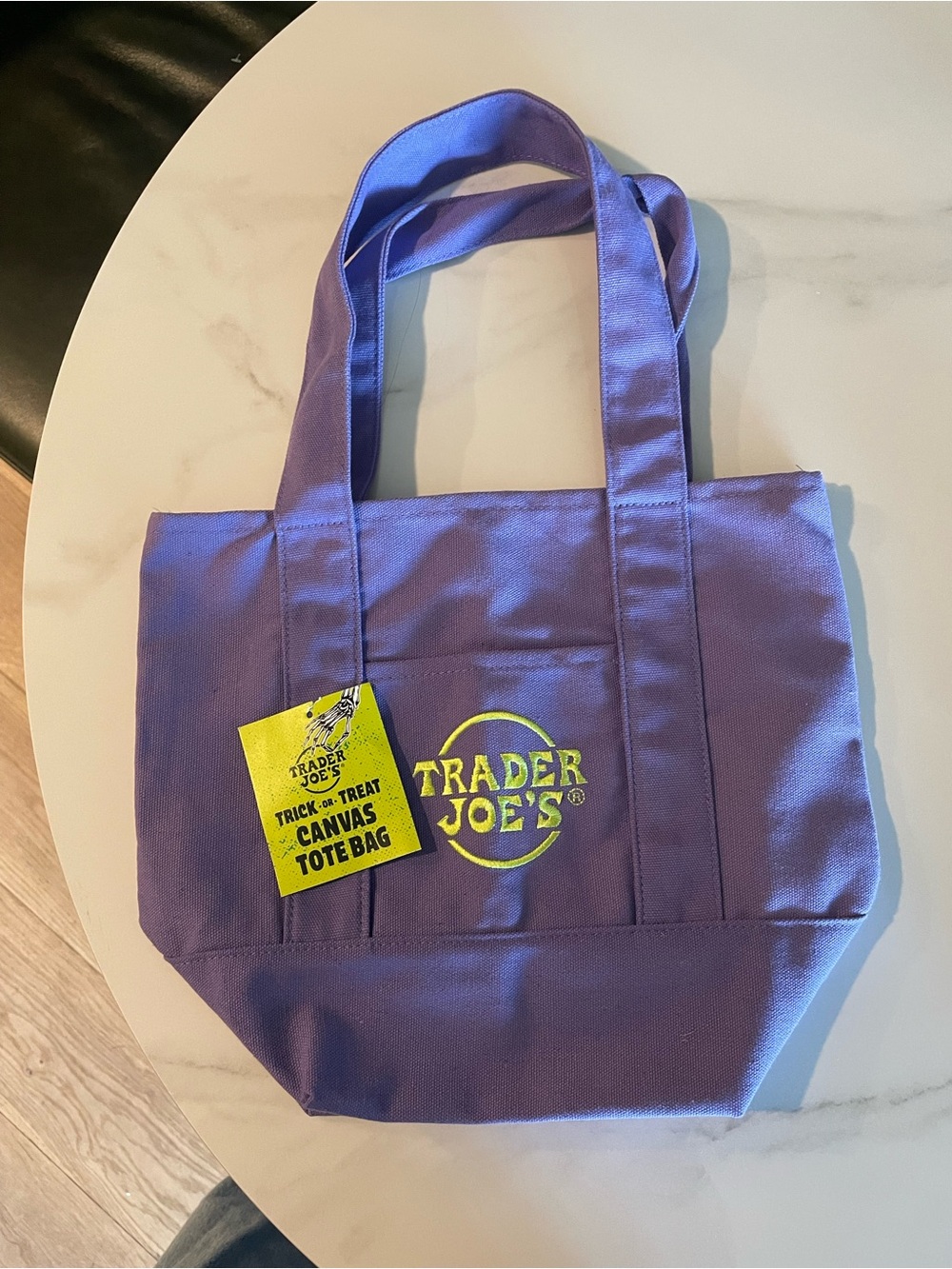 NWT Trader Joe’s mini tote purple Halloween